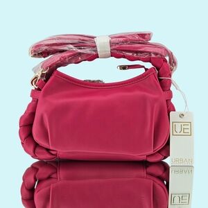 Urban Expressions Purse Hot Pink Braided Handle Detail Crossbody Vacation